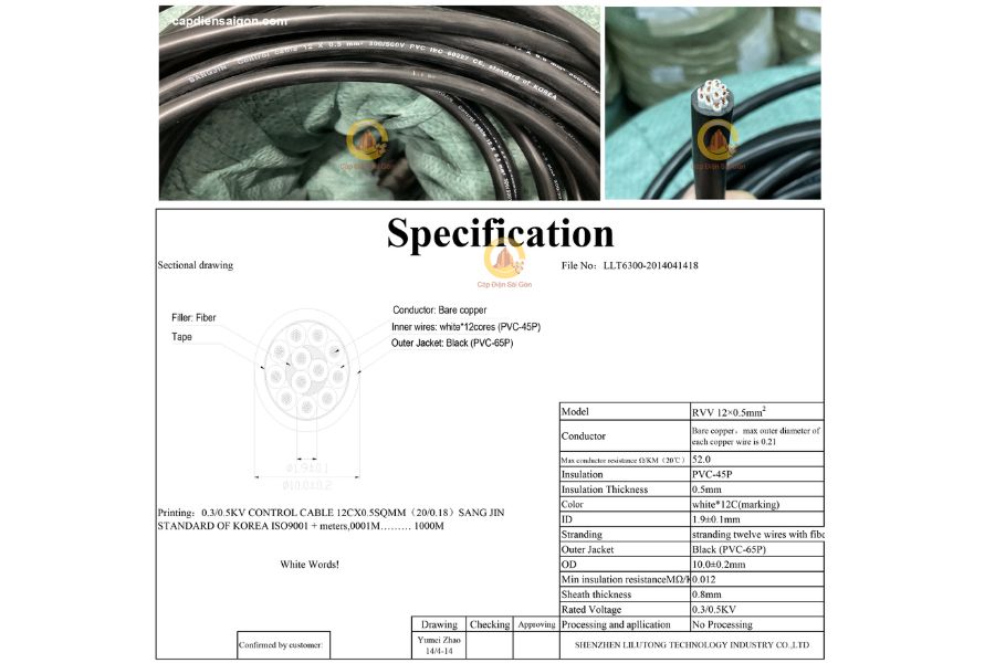 Cáp Điều Khiển Sangjin Không Lưới 12 Core x 1,5 mm² (Sangjin RVV 12x1,5mm²): Giải Pháp Chuyên Sâu Cho Hệ Thống Điều Khiển Công Nghiệp Hiện Đại