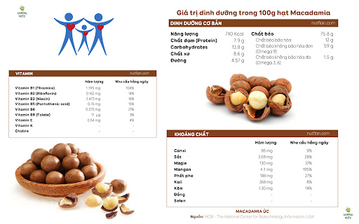 Giá trị dinh dưỡng của hạt macca đối với sức khỏe người dùng